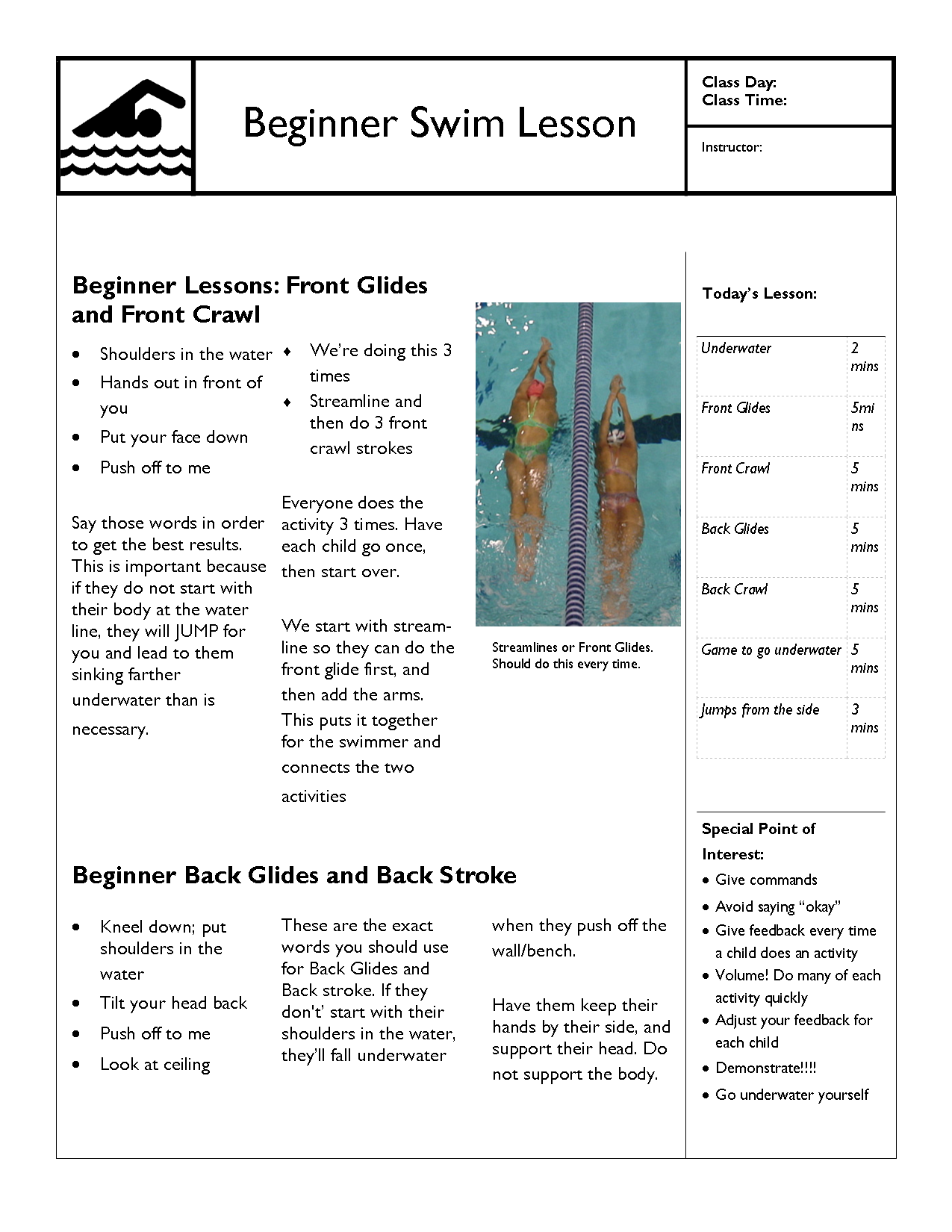 Free Swimming Lesson Plans | Swimming Lessons Ideas